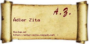 Ádler Zita névjegykártya