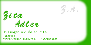 zita adler business card